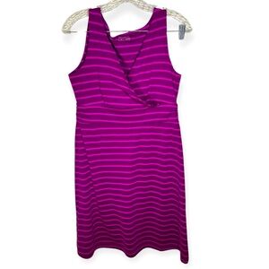 EDDIE BAUER aster travel soft casual athletic striped dress m euc